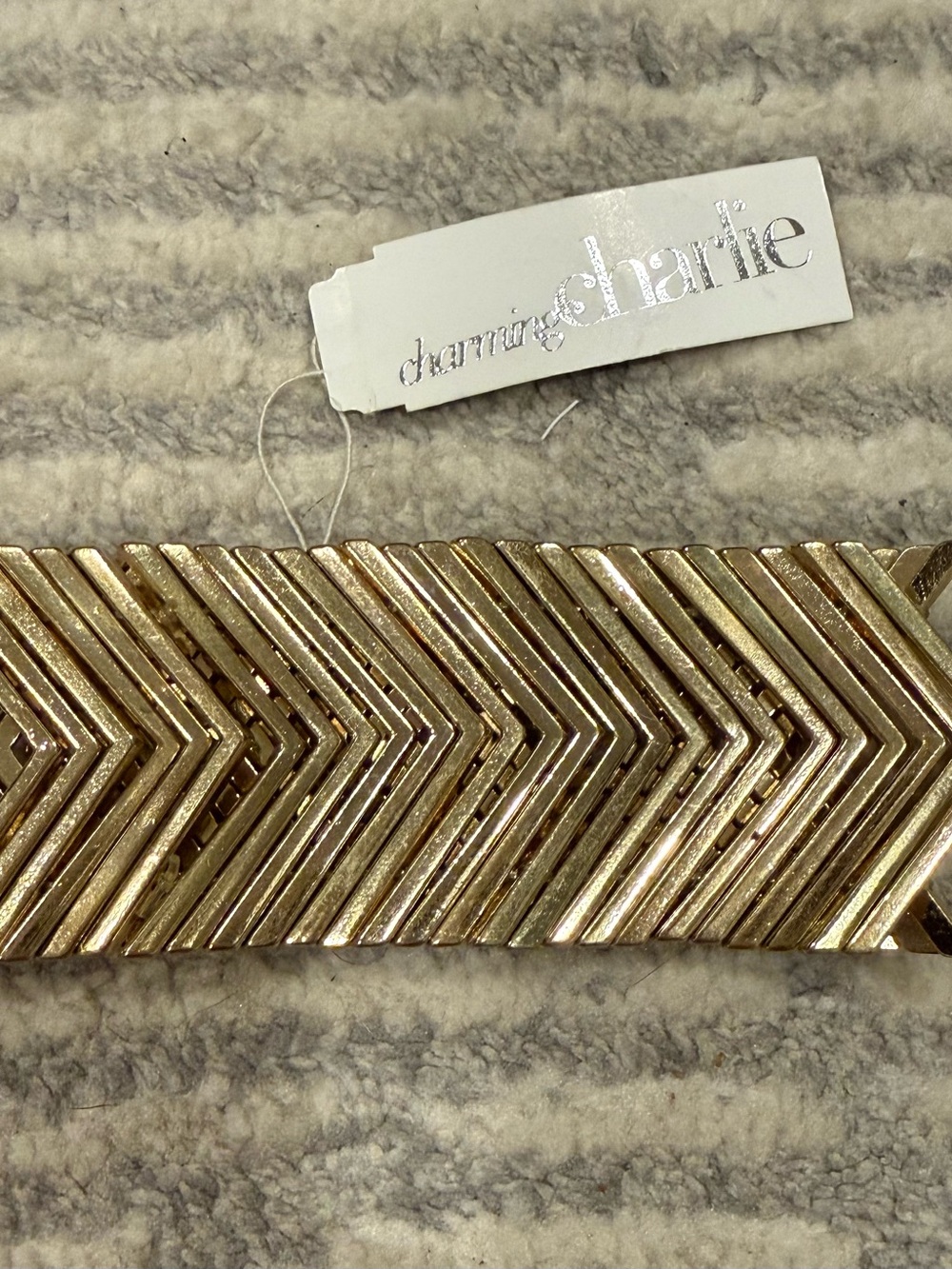 Metallic Gold Chevron Bracelet